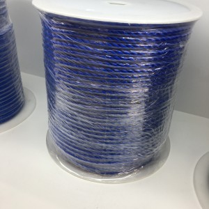 12mmx500m Blue Color Polyethylene 3 Strand Twisted Rope With High Breaking Load For Fishing