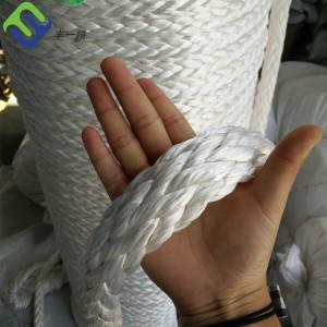 Waapa 12 Strand UHMWPE Rope Synthetic UHMWPE Tow Rope 18mm For Marine