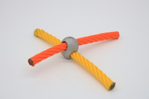 Outdoor Equipment Aluminium Cross Rope Connector Rope Fastener For Playground Climbing Net