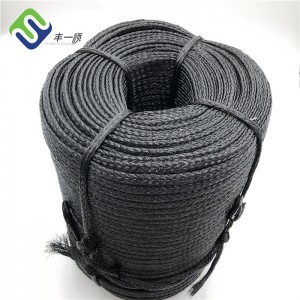 3/8″ votla pletena vrv iz polietilena PE črne barve z UV zaščito
