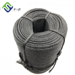 3/8 ″ Agba ojii Polyethylene PE Hollow Braided Rope na Nchekwa UV