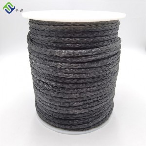 20mm*220m Black Color UHMWPE Fiber UV Resistance Marine Rope