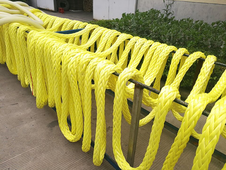 Heavy duty Prestretched 12 strand braided uhmwpe rope for ship mooring