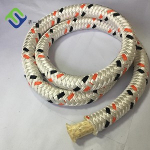Double Braided Marine Polyester Covered UHMWPE 12 Strand Braided Mooring Towing Rope 30mm