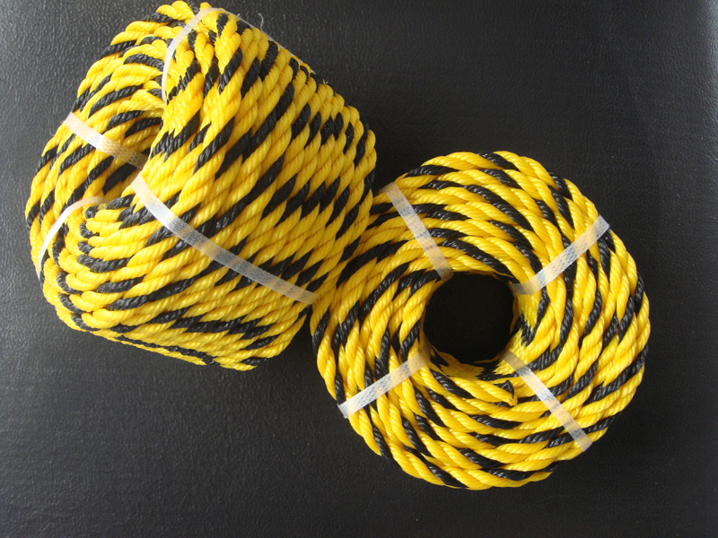 Cheap PriceList for Outdoor Playground Equipment Children - 3 Strand PP Twisted Tiger Rope Twisted Rope yellow with black color – Florescence