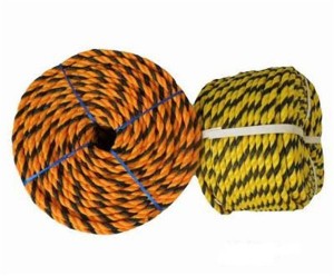 3 Strand PP Twisted Tiger Rope Twisted Rope yellow with black color