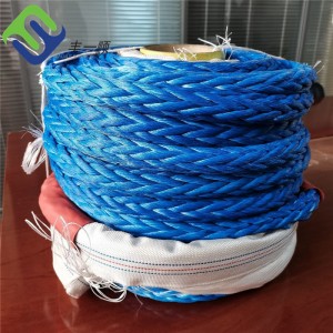 Black Color UHMWPE Braided Rope 16mmx220m with High Strength