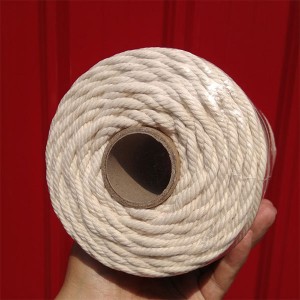 customized natural color 4 strand cotton rope for wall hanging