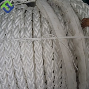 High Quality 12 Strand PP Polypropylene Mooring Rope rau lub nkoj