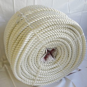 20mmx220m 3 Strand White Color Marine Grade Nylon Polyamide Rope With High MBL