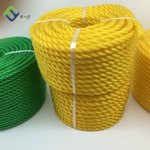 Yellow Color 6mm/8mm/10mm PE Twisted Rope for Fishing