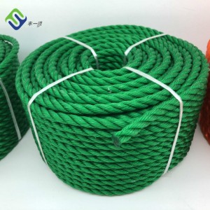 4 Strands Polyethylene Twisted PE ropes 6mmx200m With Customized Color