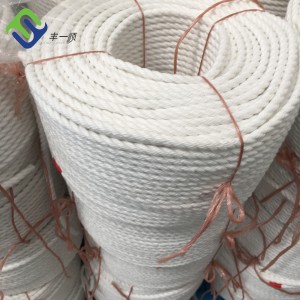 Hot sale white 3 strand PP/polyester/Nylon mooring rope