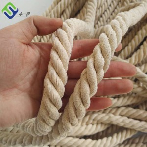 China Manufacture Wholesales 12mm 3 strand cotton rope