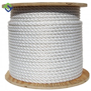 White PP Polyester Nylon 3 strand twisted fishing rope