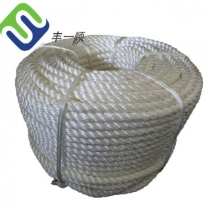 3 Strand Twisted 12mm White Color Nylon Rope For Marine Boat