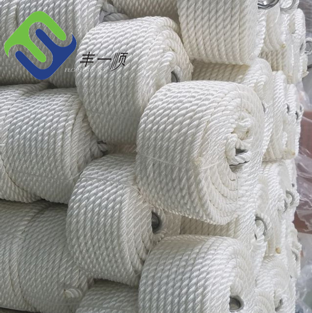 Wholesale Sisal Baler Twine - White PP Polyester Nylon 3 strand twisted fishing rope  – Florescence