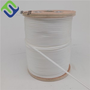 3.5mm diameter white color nylon cord16 strand braided nylon ropes