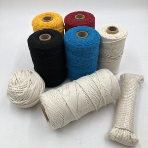 Wholesale 4-strand 3mm multiple colored cotton rope