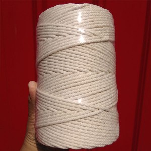 customized natural color 4 strand cotton rope for wall hanging