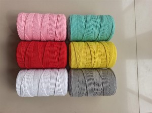 3mmx100m 100% natural cotton macrame cord twisted cotton rope