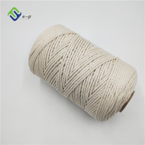 Cordón de macramé de puro algodón 4 mm x 200 m para decoración do hogar