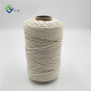 3 stringen Pure Cotton Twisted Macrame Cord / Rope 2mmx200m Hot Sale