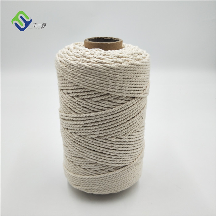 Manufacturer for Plastic Pp Cord - 3 Strands Pure Cotton Twisted Macrame Cord/Rope 2mmx200m Hot Sale  – Florescence