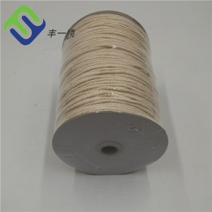 Corde 100% coton de couleur brute de 3 mm x 140 m, ficelle torsadée