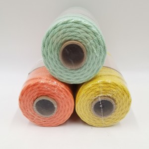 Indali eshisayo engu-3mmx100m Twisted Macrame Cord Natural Cotton Rope