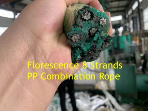 44mmx50mm Green Color Deep Sea Marine Cable Laying Ship Used PP Combination Rope