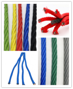 Топло распродажба со 4 жици полиестерски влакна засилени со челично јаже 16 мм