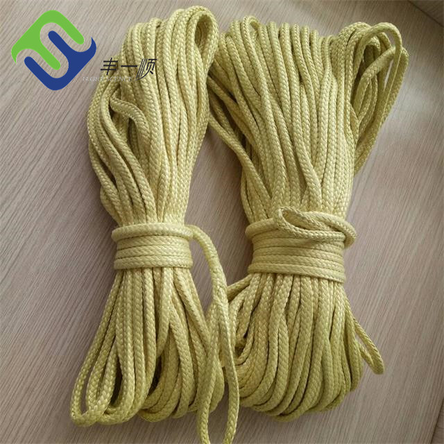 Reasonable price for Light Yellow Pe Rope For Industrial Marine - Aramid Braided Fishing Rope 3mmx100m With High Strength  – Florescence