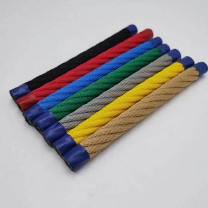16mm 6 strand twist Polypropylene combination rope with steel wire core
