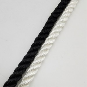 white 3 strand twisted nylon rope for dock line yacht mooring rope