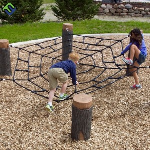 Outdoor Sekolah Olahraga Ground Playground Climbing Net Tali Kombinasi Nilon