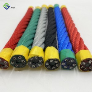 Āra 16 mm 6 šķiedru neilona kombinēta rotaļu laukuma virve ar vairākām krāsām