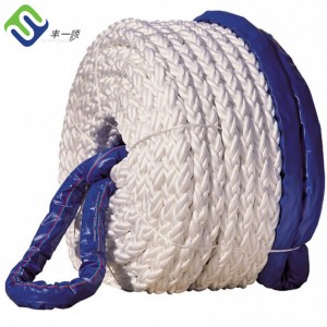 Kotviace lano 8-pramenné štvorcové pletené PP Danline lano s priemerom 64 mm