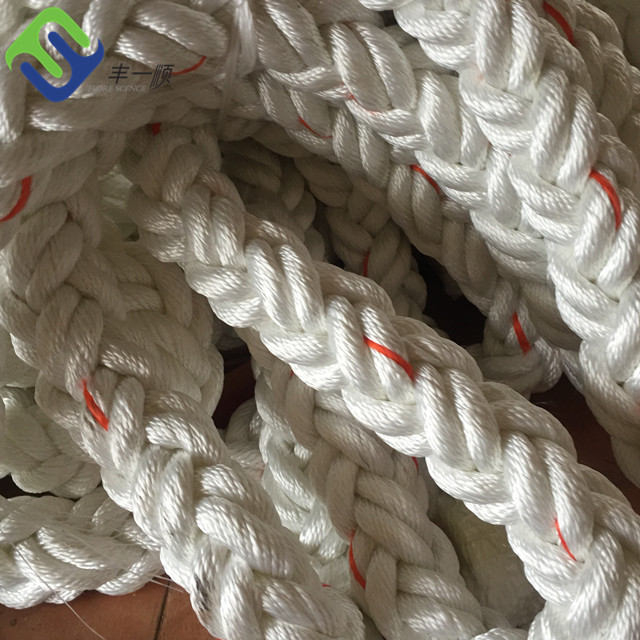 China 8 Strand Mooring Rope Polypropylene & Polyester Mixed Marine Rope  80mm factory and manufacturers