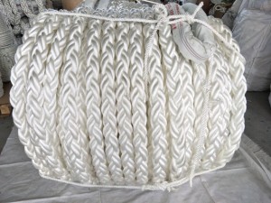 8მმ*200მ 3 ზოლიანი თეთრი ფერის Twist Rope Polyester Marine Rope