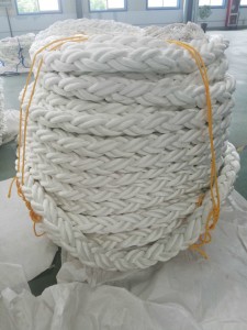 Corda branca de polipropileno PP para amarração de navio de 8 fios