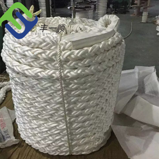 Factory Price For Pe Rope Promotion - 48mm white 8 strand PP Polyester towing mooring rope  – Florescence