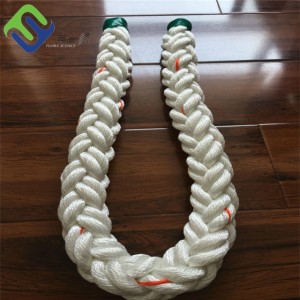 Corda de amarração de poliéster trançado de 8 fios de 36 mm com alta resistência