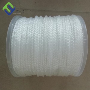 White Color 8 Strands Hollow Braided Polyhethylene Rope 1/4″x600ft Hot Sale