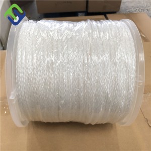Bílá barva 8pramenné duté pletené polyethylenové lano 1/4″x600 stop Hot Sale