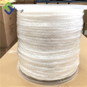 White Color 8 Strands Hollow Braided Polyhethylene Rope 1/4″x600ft Hot Sale