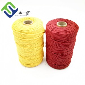 Buntes 3-strängiges/4-strängiges Baumwoll-Makramee-Seil mit hoher Qualität