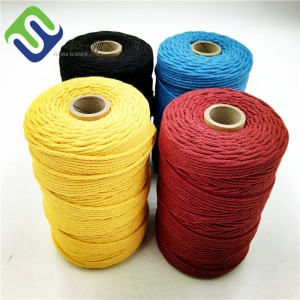 Kolorowa 3-nitkowa / 4-nitkowa bawełniana lina do makramy o wysokiej jakości