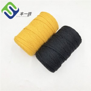 Colorful 3 strand/ 4 Strand Cotton Macrame Rope With High Quality