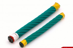 Green Color 6X8 FC Polyester/PP Combination Playground Rope 16mm
